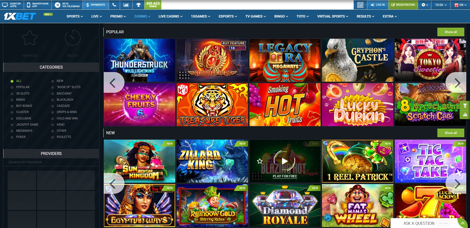 casino games at 1bet